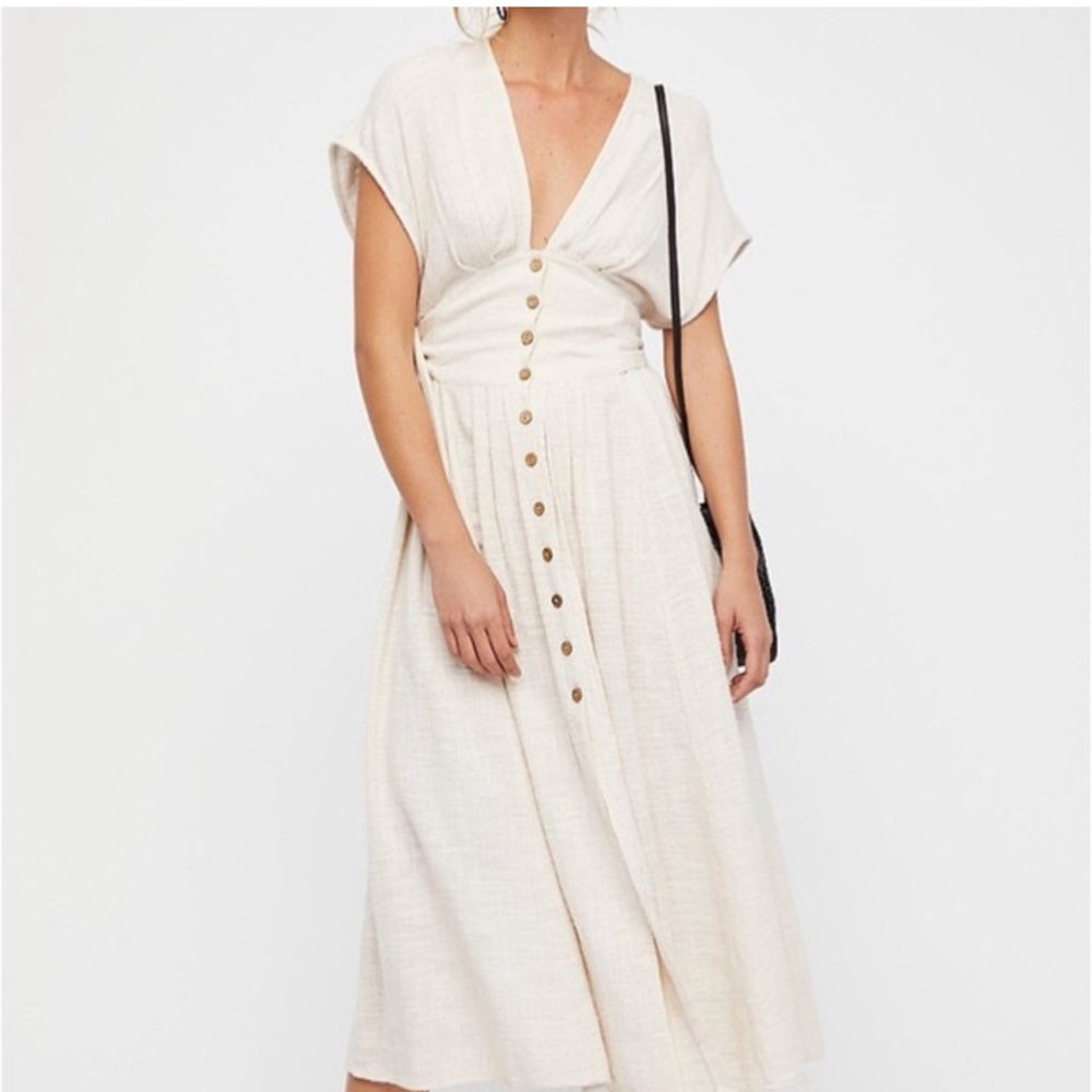 Free People Jacinta Midi Dress - Pearl size xsmall